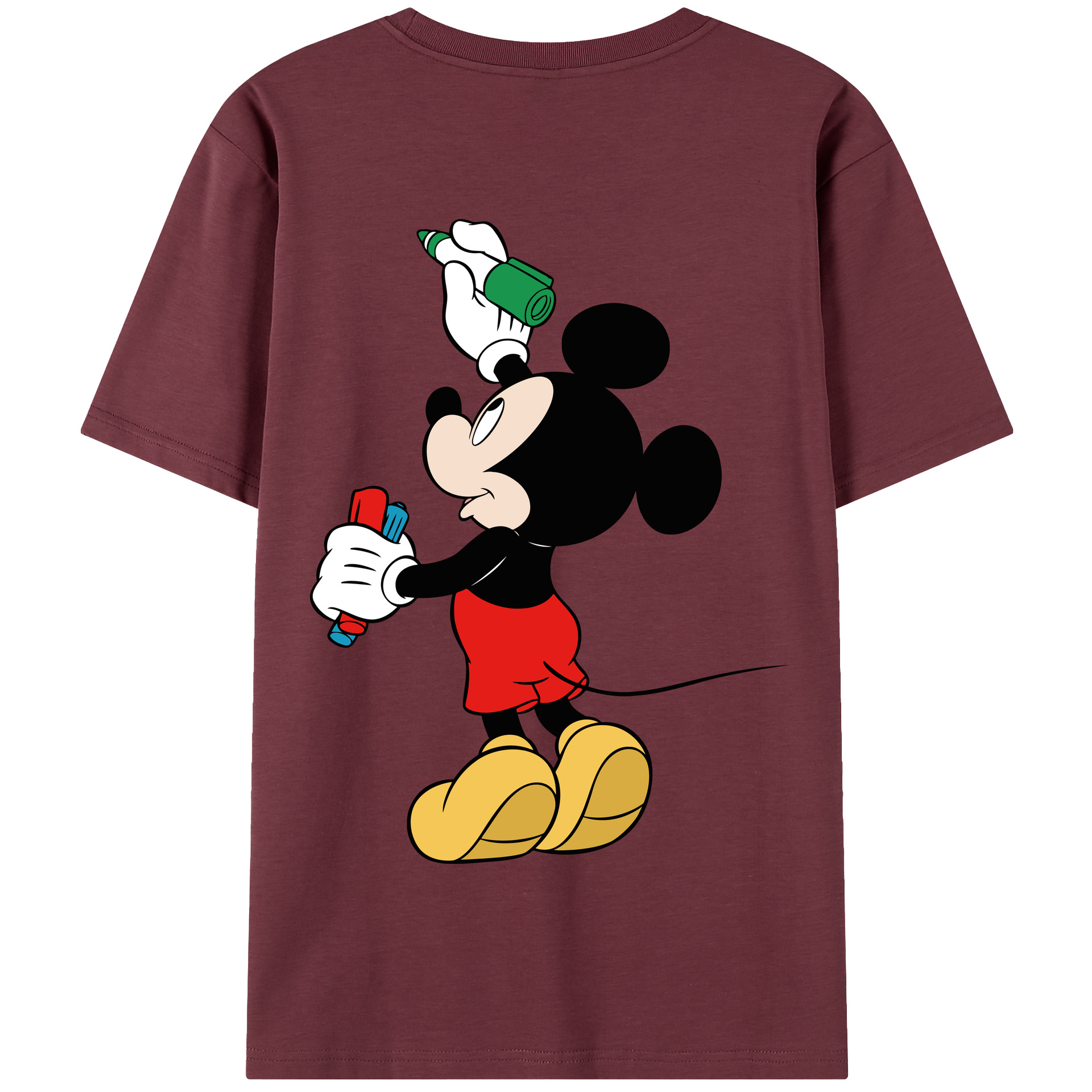 （画像用） ミッキーマウス Mickey Mouse 綿100％半袖Tシャツ（背面プリント）